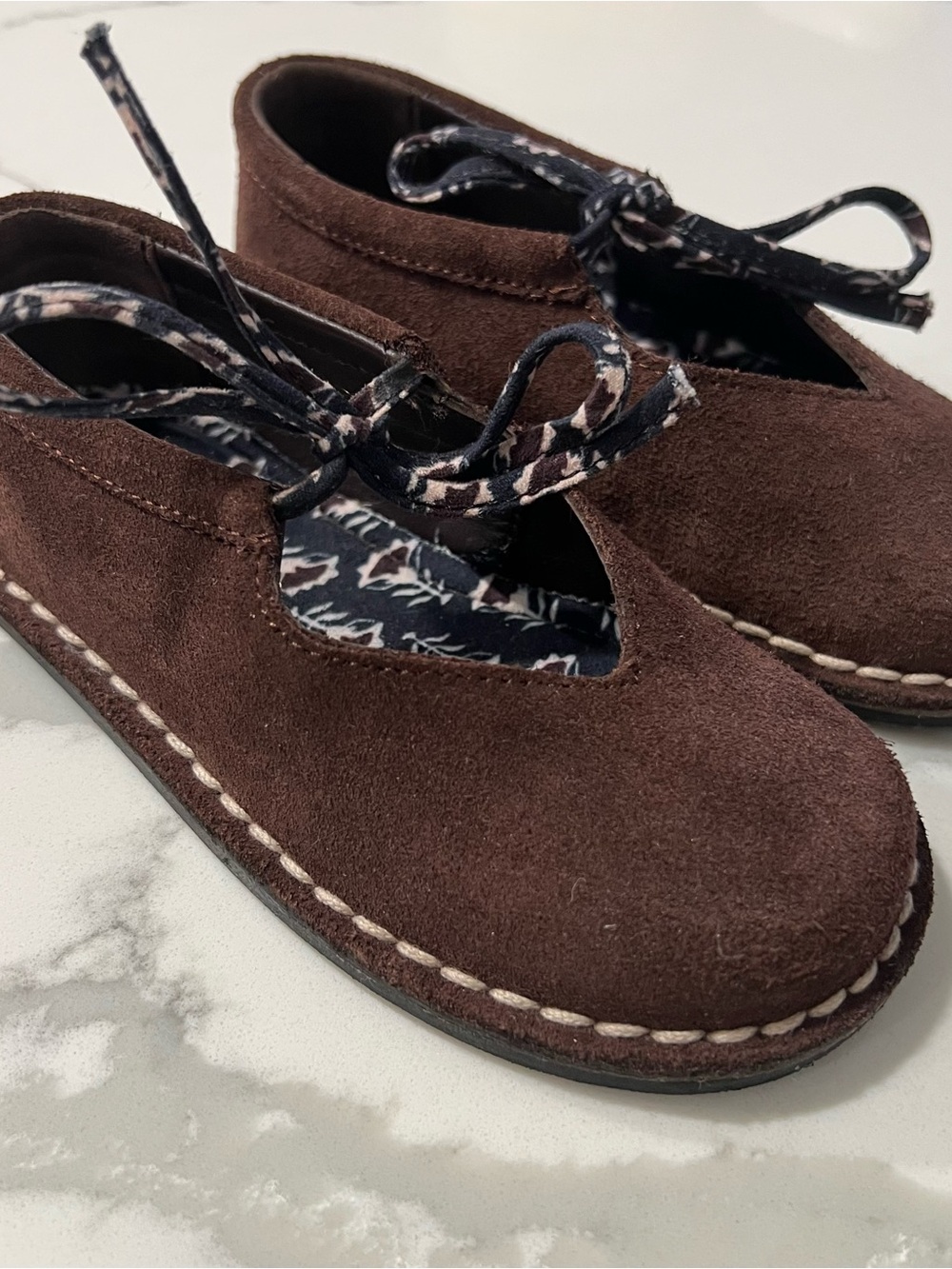 Toddler girls ZARA Suede Lace-Up Shoes Size EUR 23 -US 7 - Picture 4 of 9